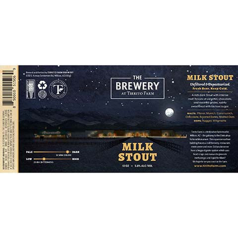 Tirrito Farm Milk Stout by Tirrito Farm Brewery, beer label
