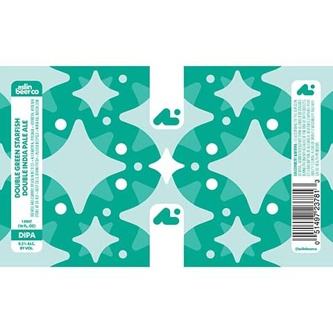 Aslin Double Green Starfish DIPA by Aslin Beer Company, beer label