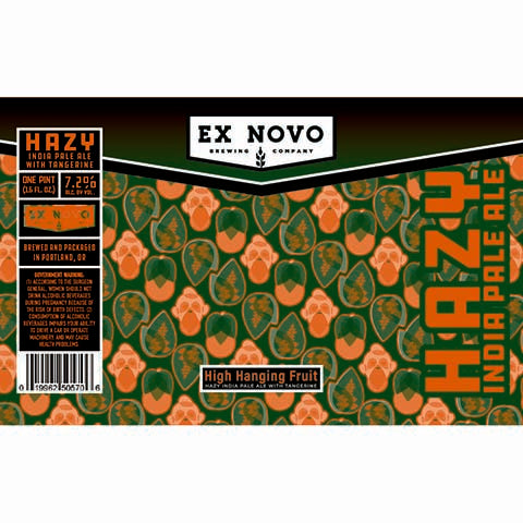 Ex Novo High Hanging Fruit Hazy IPA by Ex Novo Brewing Co, beer label