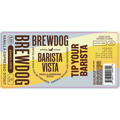 BrewDog Barista Vista Stout by BrewDog, beer label