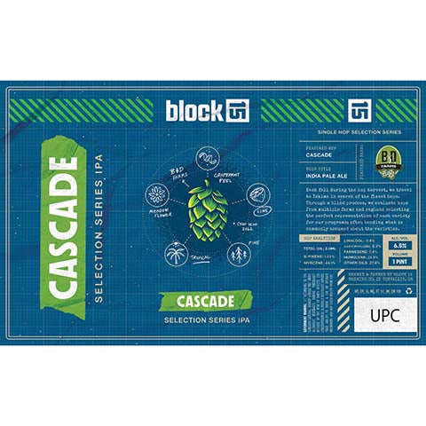 Block 15 Cascade IPA by Block 15, beer label
