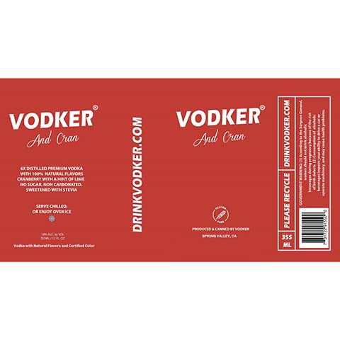 Vodker and Cran Vodka by Vodker, beer label