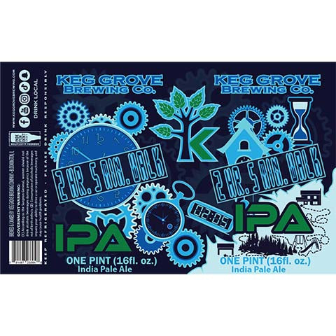 Keg Grove 2 Hr. 5 Min. Walk IPA by Keg Grove Brewing Company, beer label