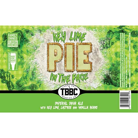 Tampa Bay Key Lime Pie In The Face Imperial Sour Ale by Tampa Bay Brewing Co Brewpub, beer label