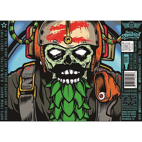 Beer Zombies Hops From Above Double Hazy IPA by Beer Zombies, beer label