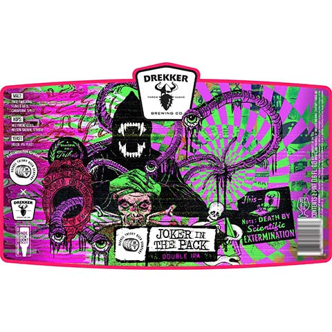 Drekker Joker in the Pack DIPA by Drekker Brewing Company, beer label