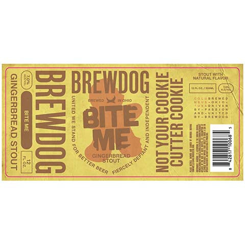 BrewDog Bite Me Stout by BrewDog, beer label