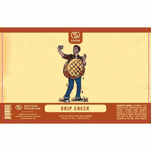 Southern Prohibition Drip Check Stout by Southern Prohibition Brewing, beer label