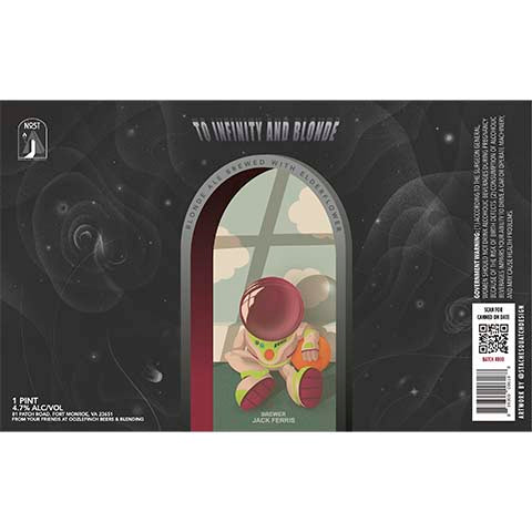 Nost To Infinity and Blonde by Nost Brewing Project, beer label