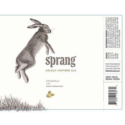Trillium Sprang Kolsch Ale by Trillium Brewing, beer label