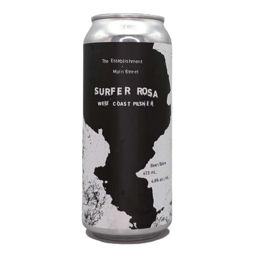x Main Street Brewing Co. Surfer Rosa West Coast Pilsner by The Establishment Brewing Company, beer label