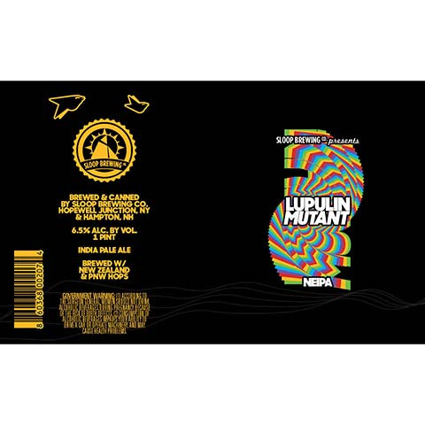 Sloop Lupulin Mutant NEIPA by Sloop Brewing, beer label