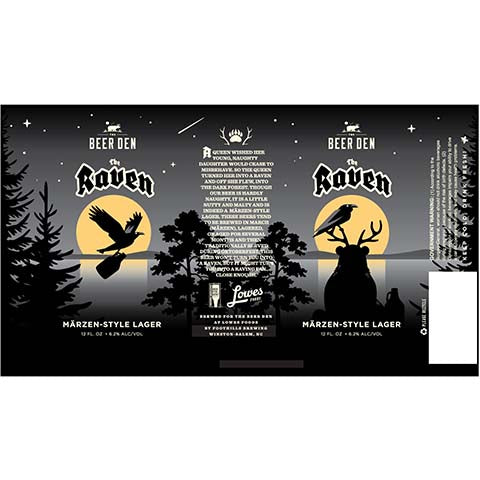The Beer Den Raven Marzen Lager by The Beer Den Cavern, beer label