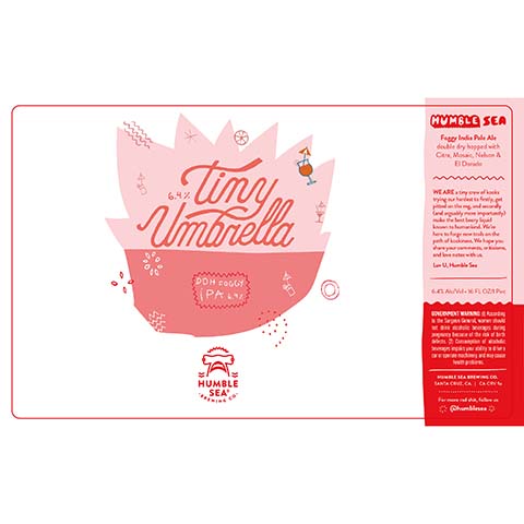 Humble Tiny Umbrella Foggy IPA by Humble Sea Brewing Co, beer label