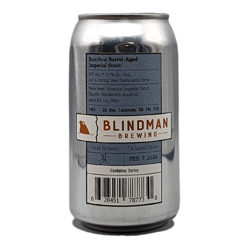 Brewing Bardstown Bourbon Barrel-Aged Imperial Stout by Blindman Brewery, beer label