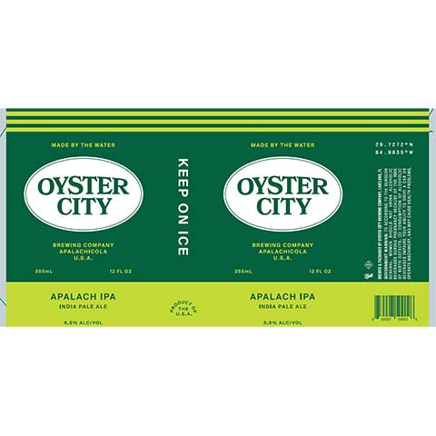 Oyster City Apalach IPA by Oyster City Brewing Company, beer label