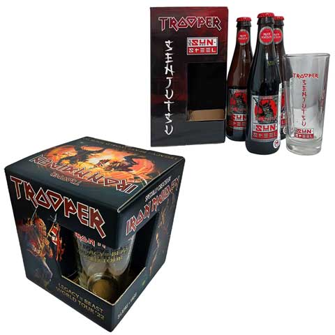 Iron Maiden Trooper Senjutsu + Legacy of the Beast Tour Dual Gift Box Set by Robinsons Brewery, beer label