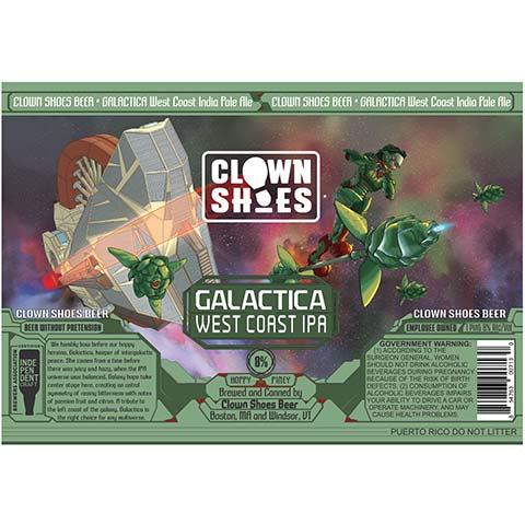 Clown Shoes Galactica West Coast IPA by Clown Shoes, beer label