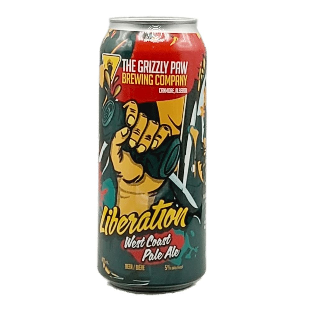 Liberation Pale Ale by The Grizzly Paw Brewing Company, beer label