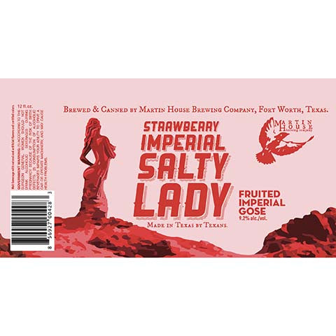 Martin House Strawberry Imperial Salty Lady Fruited Imperial Gose by Martin House Brewing Company, beer label