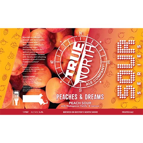 True North Peaches & Dreams Peach Sour by True North Ale Company, LLC, beer label