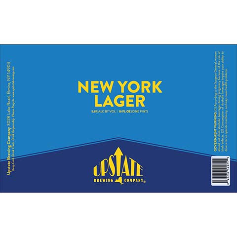 Upstate New York Lager by Upstate Brewing Co, beer label