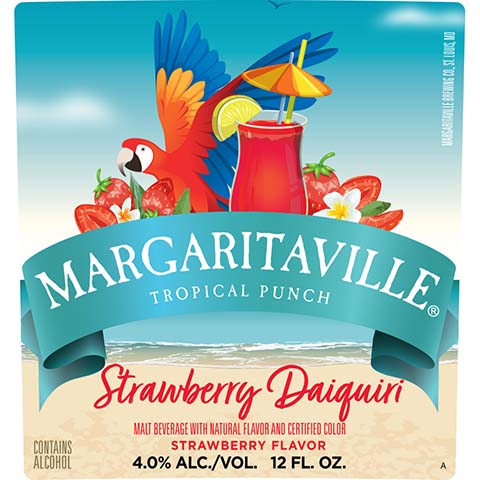 Margaritaville Tropical Punch Strawberry Daiquiri by Margaritaville Brewing Co., beer label