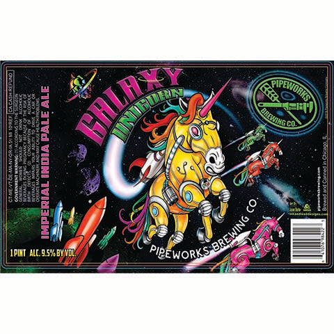 Pipeworks Galaxy Unicorn Imperial IPA by Pipeworks Brewing Co, beer label