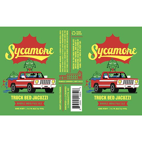 Sycamore Truck Bed Jacuzzi DIPA by Sycamore Brewing, beer label