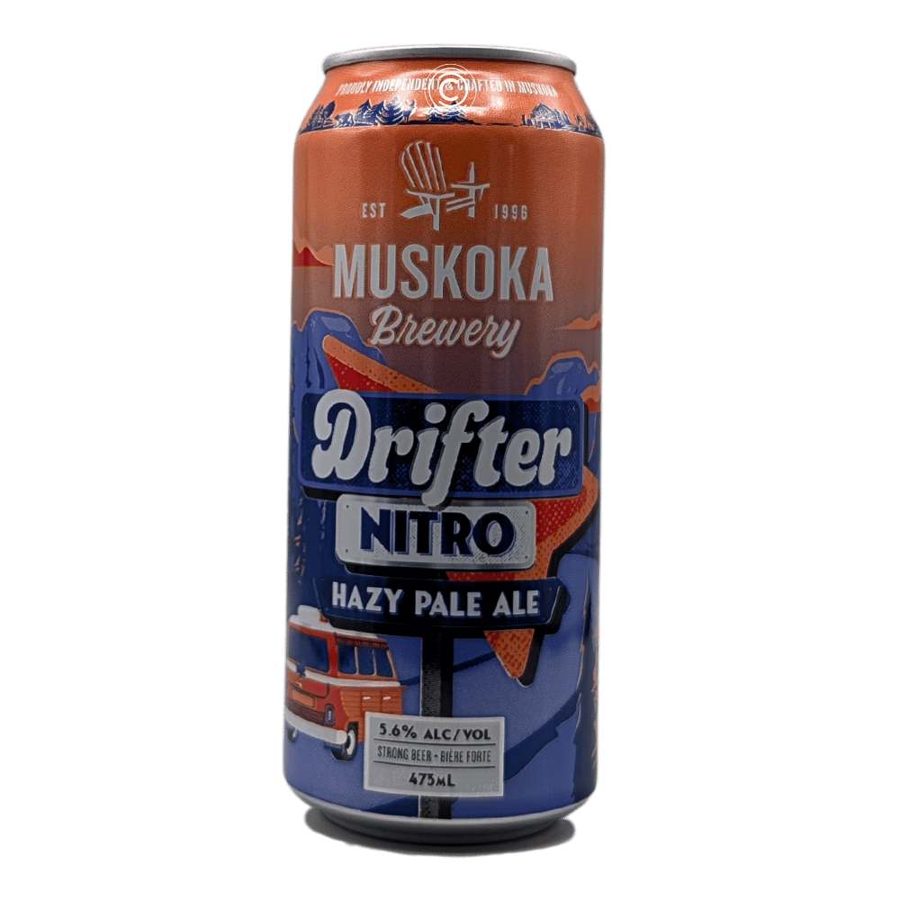 Drifter Nitro Hazy Pale Ale by Muskoka Brewery, beer label