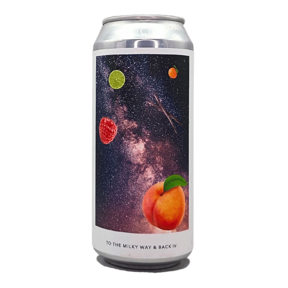 TO THE MILKY WAY & BACK IV Peach, Clementine, Raspberry, Lime and Vanilla Sour by Evil Twin Brewing NYC, beer label