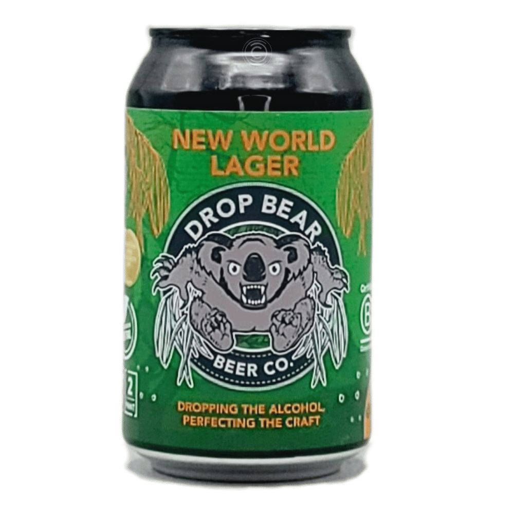 New World Lager Non-Alcoholic by Drop Bear Beer Co., beer label