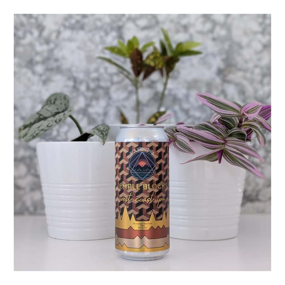 Temple Blocks West Coast IPA by Polyrhythm Brewing, beer label