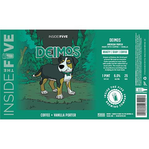 Inside The Five Deimos Porter by Inside The Five Brewing, beer label
