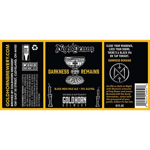 Goldhorn Darkness Remains Black IPA by Goldhorn Brewery, beer label