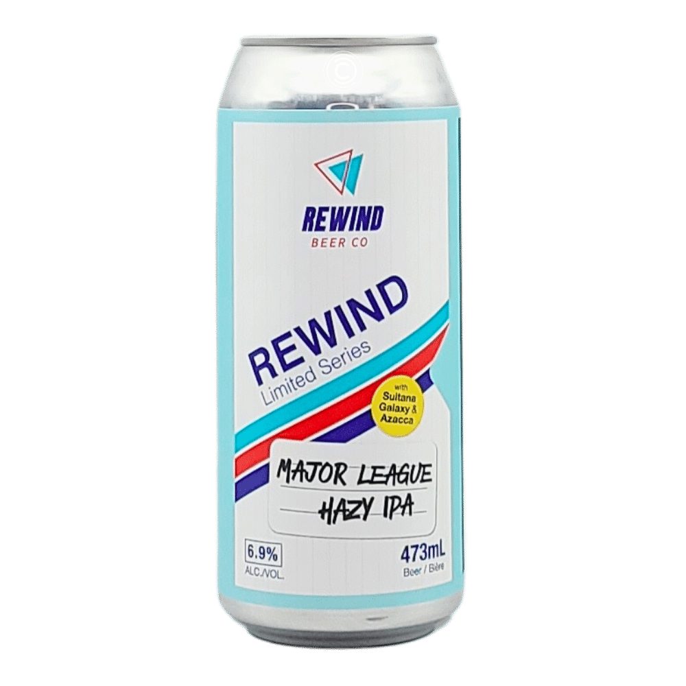 Major League Hazy IPA by Rewind Beer Co., beer label