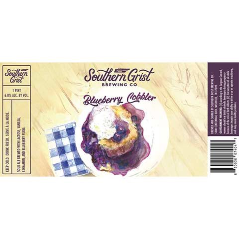 Southern Grist Blueberry Cobbler Sour by Southern Grist Brewing Company, beer label