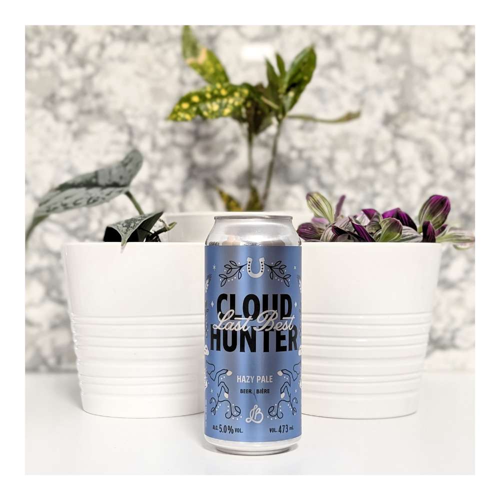 & Distilling Cloud Hunter Hazy Pale Ale by Last Best Brewing, beer label
