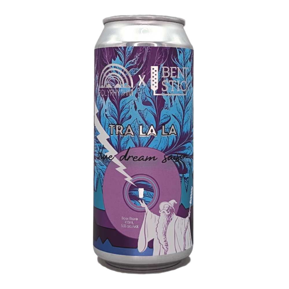 Tra-La-La Terpene Infused Saison by Polyrhythm Brewing x Bent Stick Brewing Co., beer label