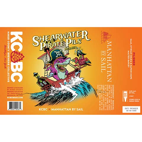 Kings County Brewers Collective Shearwater Pirate Pils by Kings County Brewers Collective, beer label