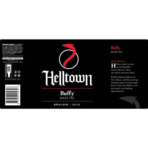 Helltown Buffy Hazy IPA by Helltown Brewing, beer label