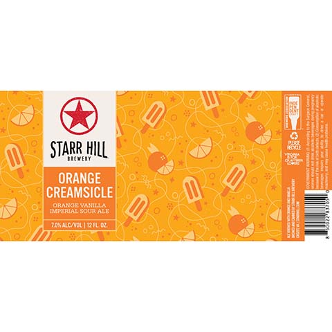 Starr Hill Orange Creamsicle Imperial Sour Ale by Starr Hill Brewery LLC, beer label