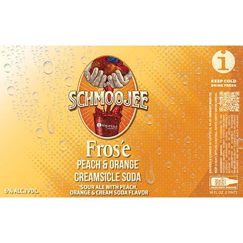 Imprint Schmoojee Frose Peach, Orange Creamsicle Soda by Imprint Beer Company, beer label