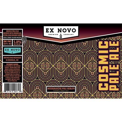 Ex Novo Intergalactic Pale Reality Pale Ale by Ex Novo Brewing Co, beer label