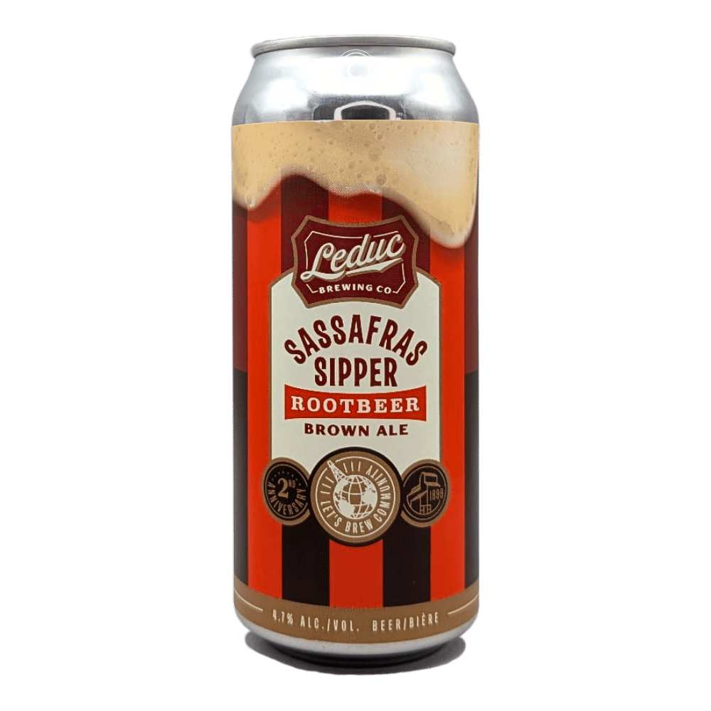 Sassafras Sipper Root Beer Brown Ale by Leduc Brewing Co., beer label