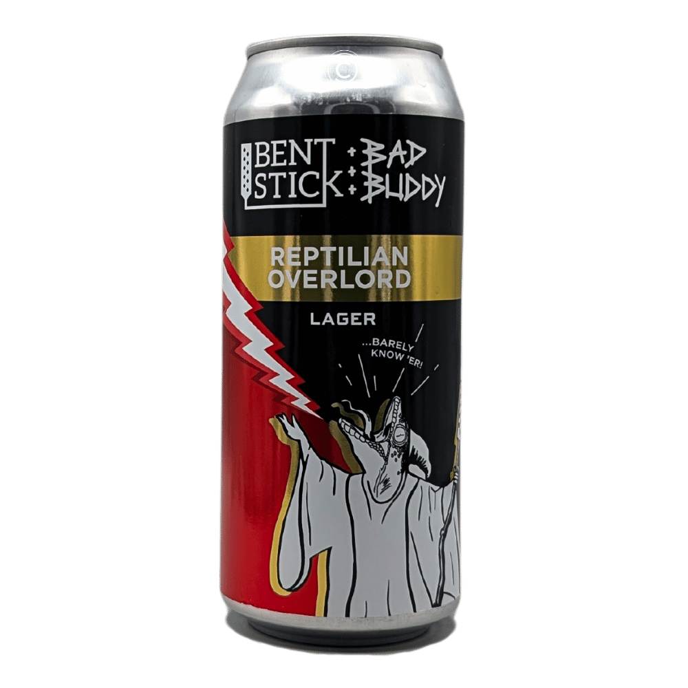 Reptilian Overlord Lager by Bent Stick Brewing Co., beer label