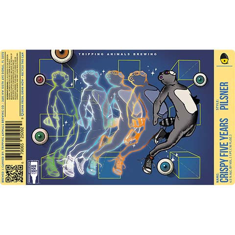 Tripping Animals Crispy 5 Years Pilsner by Tripping Animals Brewing Co., beer label