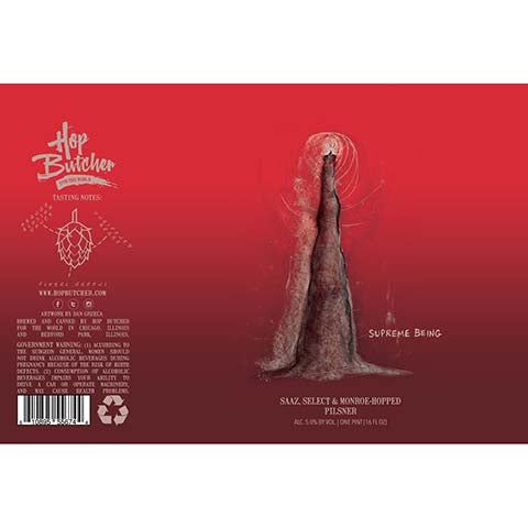 Hop Butcher Supreme Being Pilsner by Hop Butcher For the World, beer label