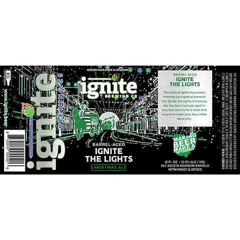 Ignite Barrel-Aged Ignite The Lights Christmas Ale by Ignite Brewing Company, Ltd., beer label