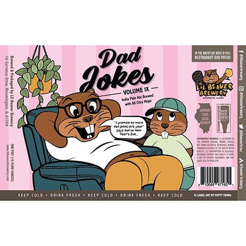 Lil Beaver Dad Jokes Volume IX IPA by Lil Beaver Brewery, beer label